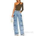 Street Entspannte Fit Distressed Graphic Women Jeans